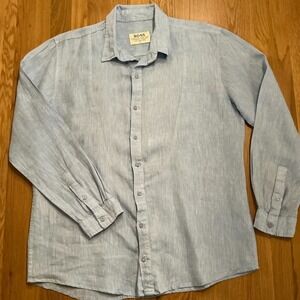 Bigg Boss 100% Linen Long Sleeve Button Up Shirt – Men's Large